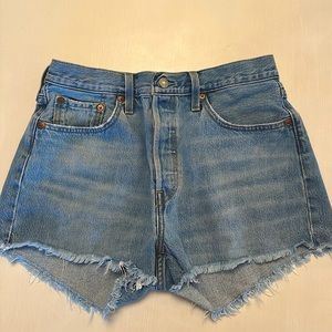Levi 501 high rise cutoff denim/ jean shorts